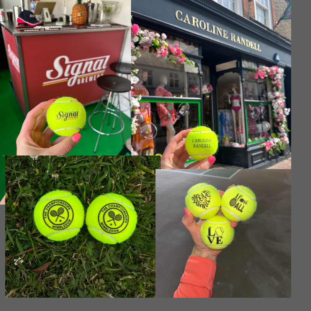 Custom printed business logo tennis balls