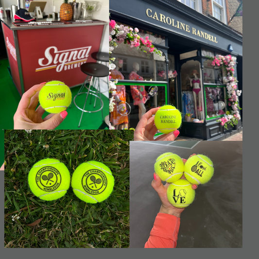 Custom printed business logo tennis balls
