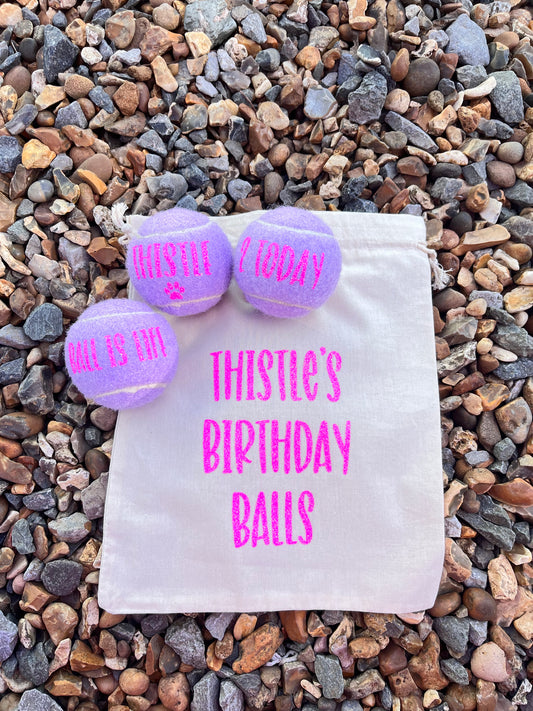 NTB - Personalised Dog tennis balls - LILAC Edition