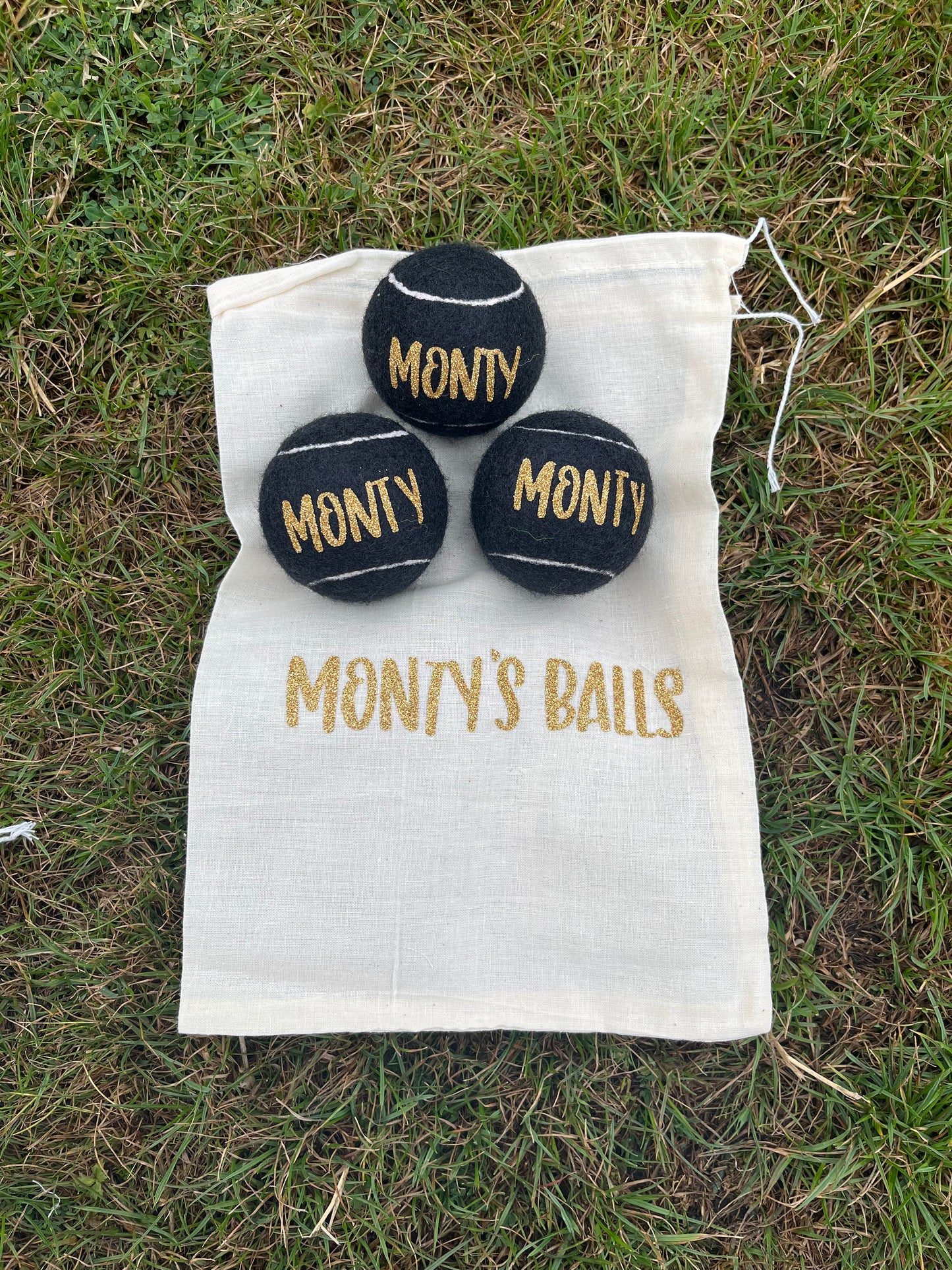 NTB - Personalised Dog Tennis balls - Black Edition