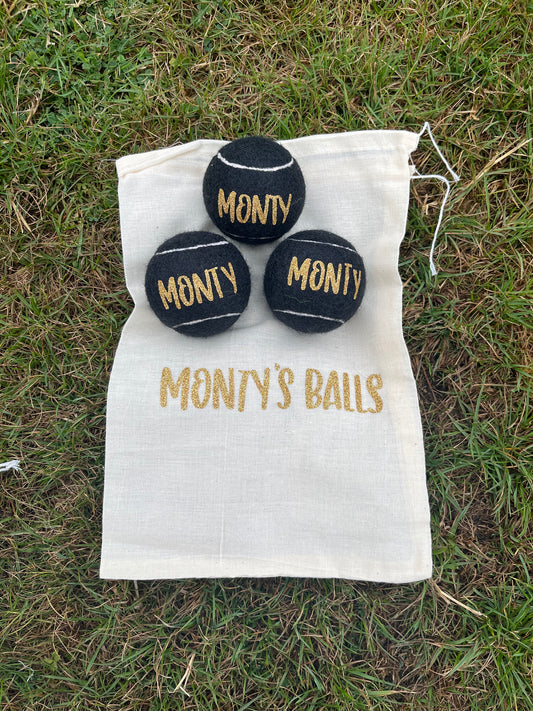 NTB - Personalised Dog Tennis balls - Black Edition