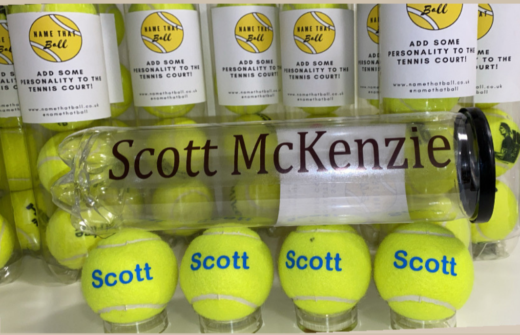 NTB Personalised Adult's Tennis Balls - Coloured writing