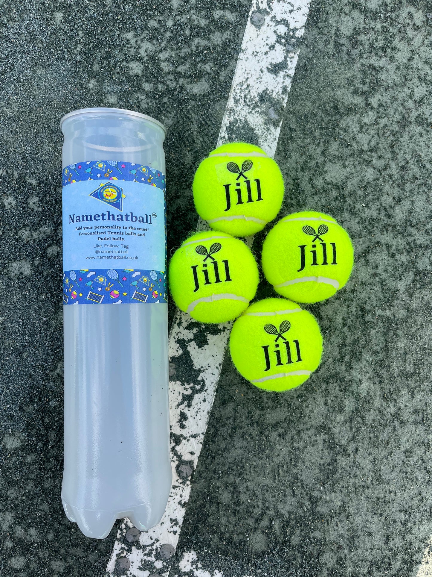 NTB - Personalised Adult Tennis Balls - Double Racket