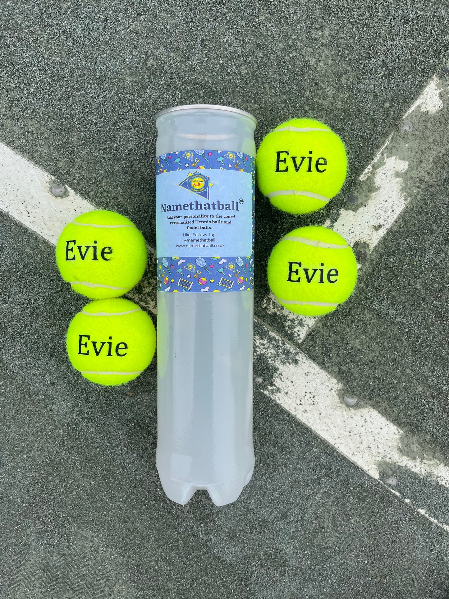 NTB Personalised Adult's Tennis Balls - Standard Text Edition