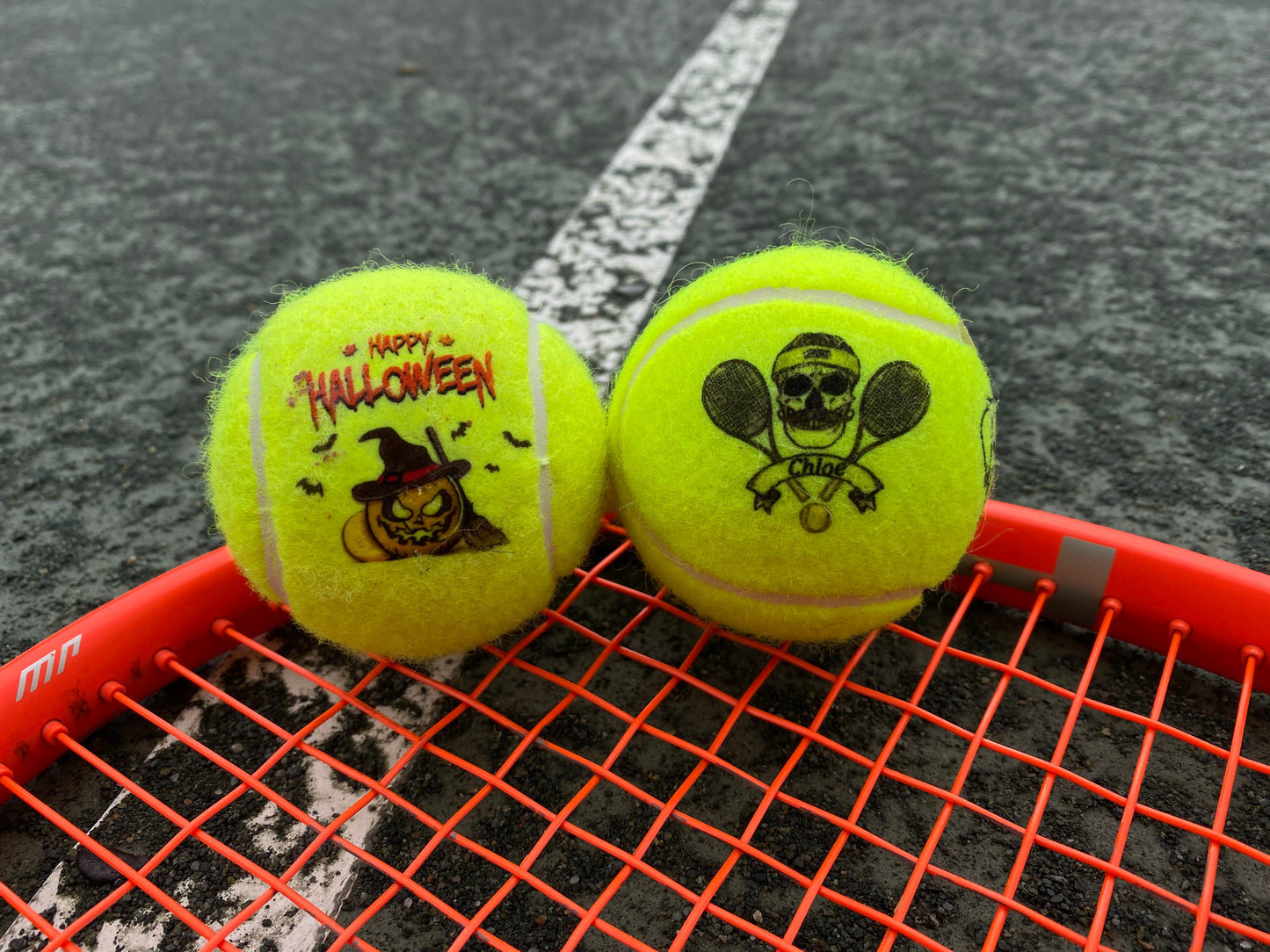 NTB - Personalised Tennis balls - Happy Halloween