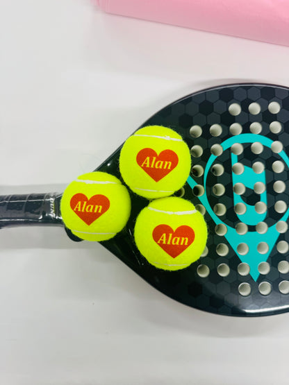 Personalized Adult Padel Balls – Love Heart Edition | Namethatball