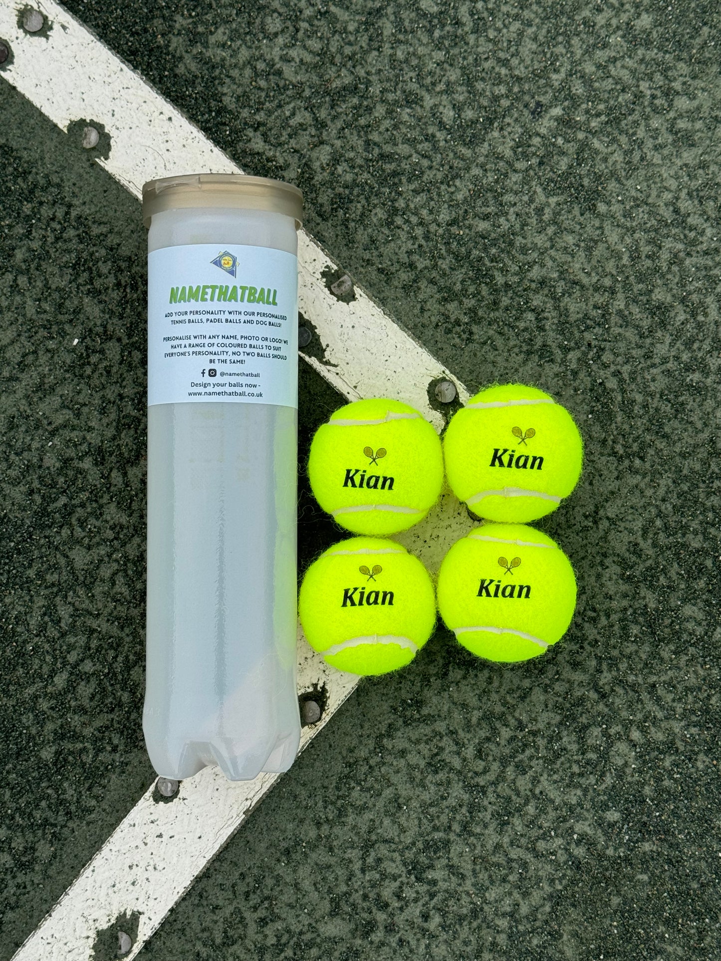 NTB - Personalised Adult Tennis Balls - Double Racket