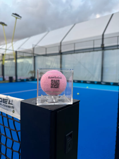 Namethatball - Custom tennis ball in trophy case