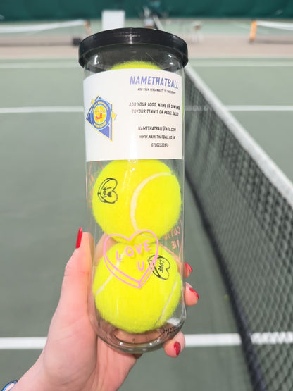 NTB - Personalised Adult Tennis and Padel balls - Love hearts