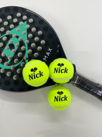 NTB - Personalised Adult Padel tennis balls - Racket & name