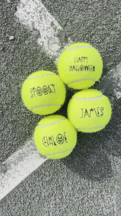 NTB - Personalised Tennis balls - Spooky Text