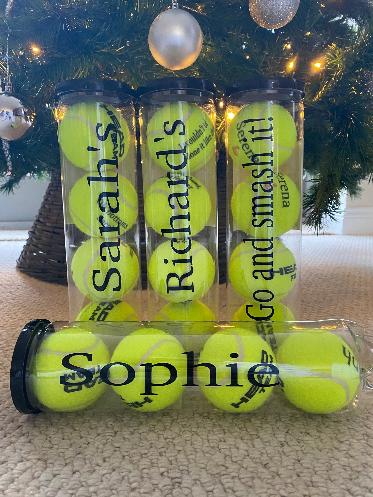 NTB - Personalised Adult Tennis Balls - Double Racket