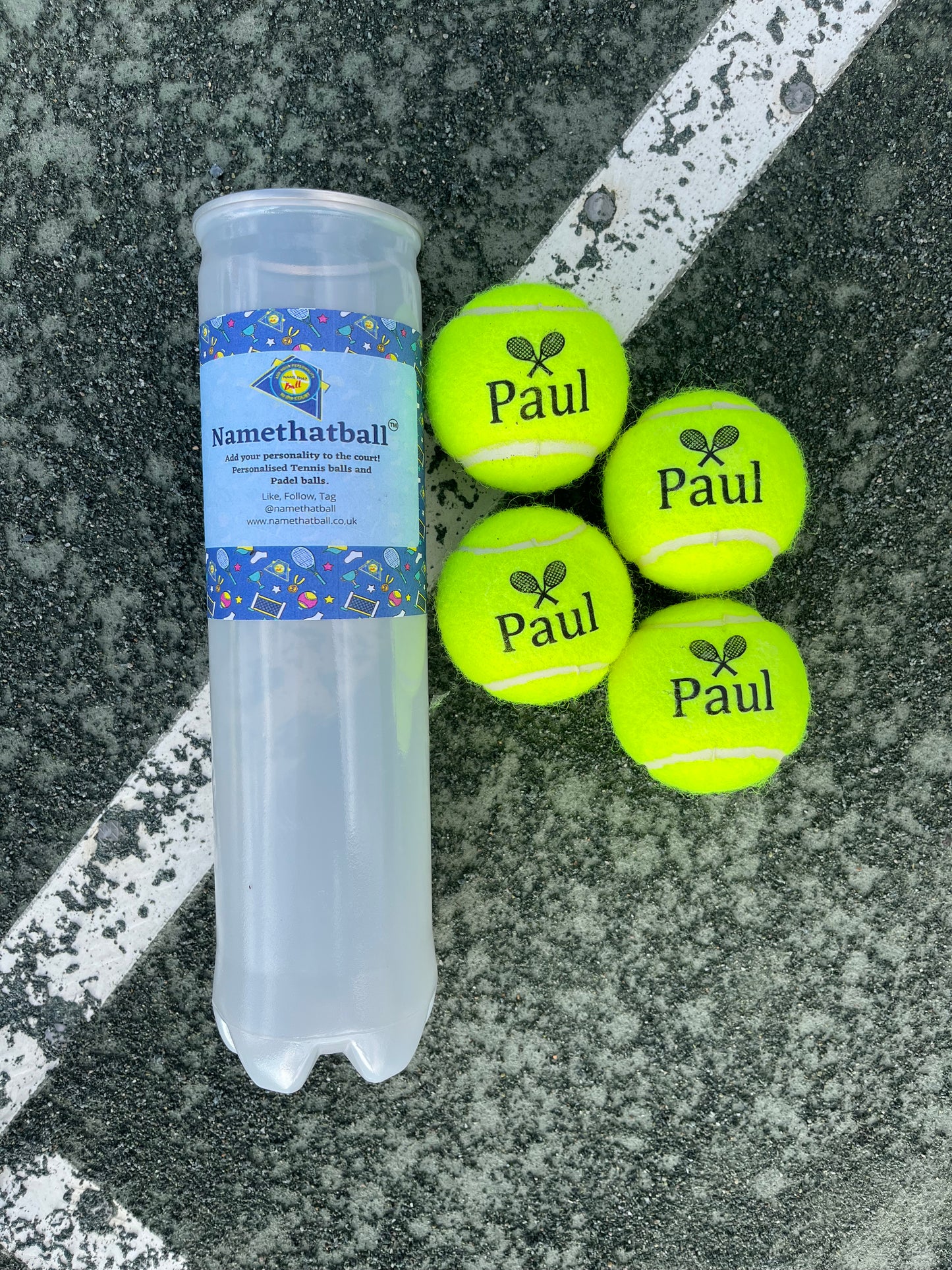 NTB - Personalised Adult Tennis Balls - Double Racket