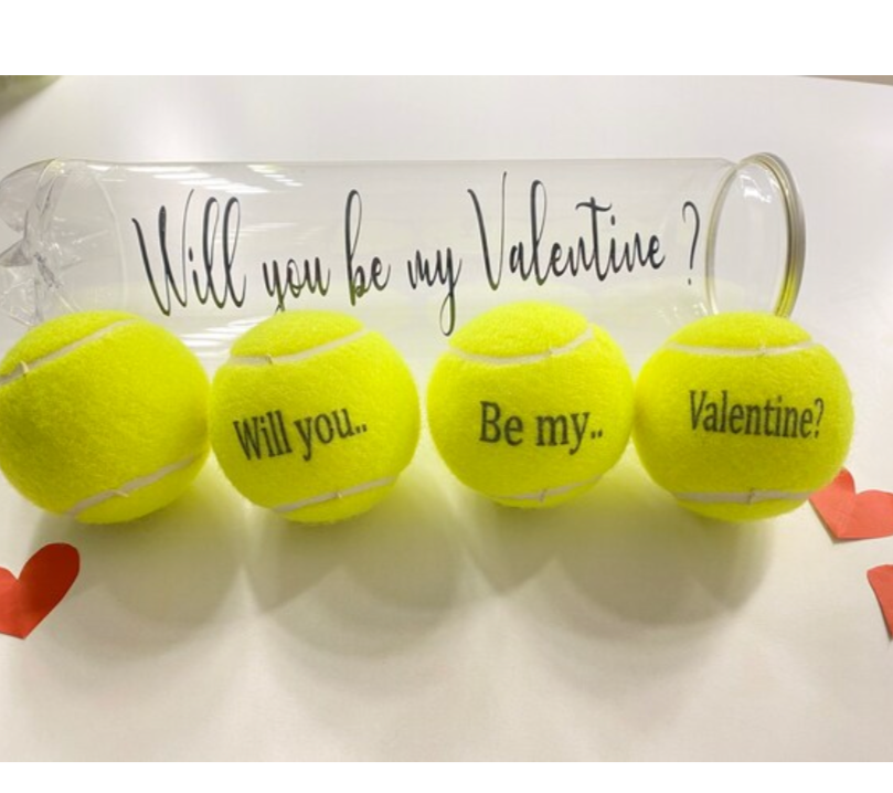 NTB - Personalised Adult Tennis balls - Will you be my Valentine?