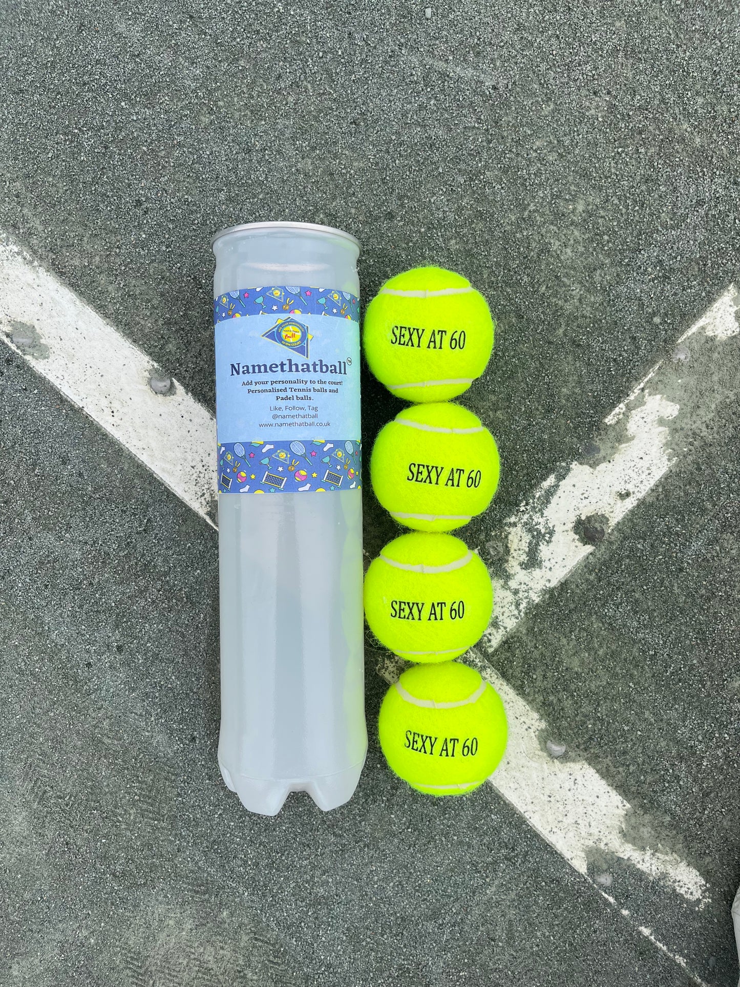 NTB Personalised Adult's Tennis Balls - Standard Text Edition