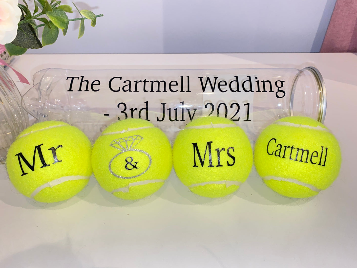 NTB Personalised Adult's Tennis Balls - Mr & Mrs