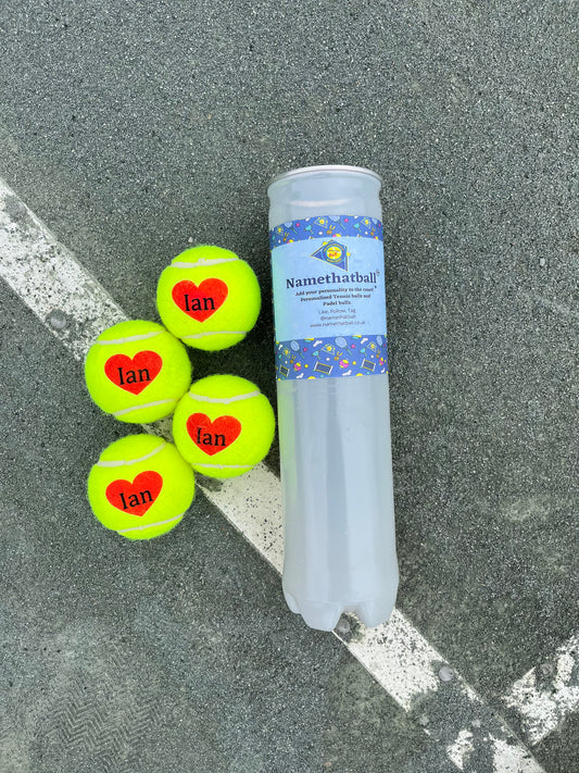 NTB - Personalised Adult Tennis Balls - Love heart