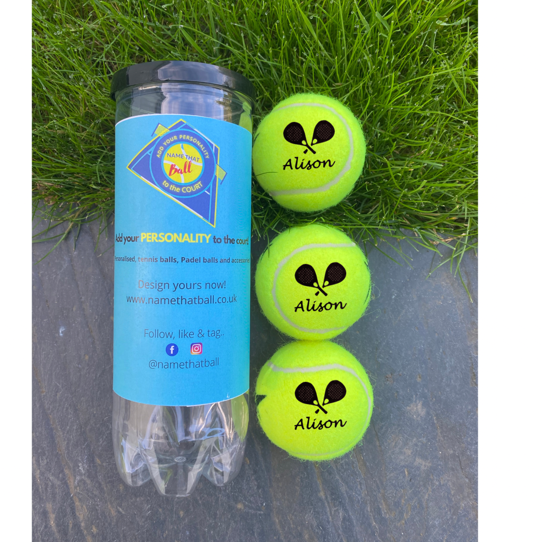 NTB - Personalised Adult Padel tennis balls - Racket & name
